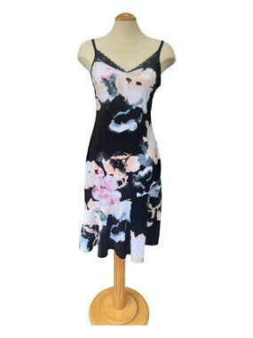 BEBOP CLOTHING Chemise Dress Spaghetti Straps Size Large Watercolour Floral